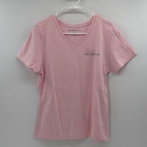 Walt Disney World Women's V-neck Cotton SS Tee - Light Pink - Large